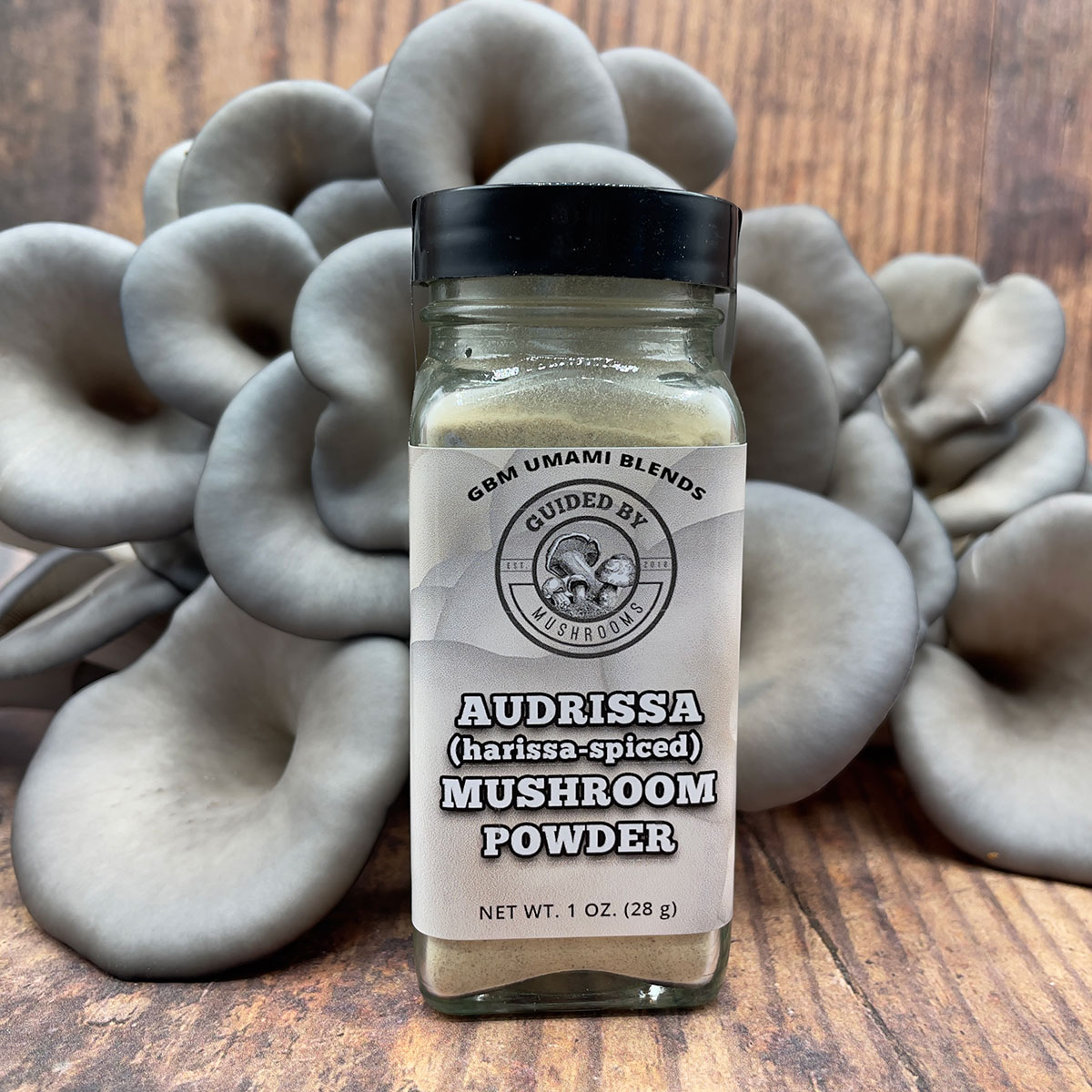 audrissa harissa spiced oyster mushroom powder, oyster mushroom harissa spices